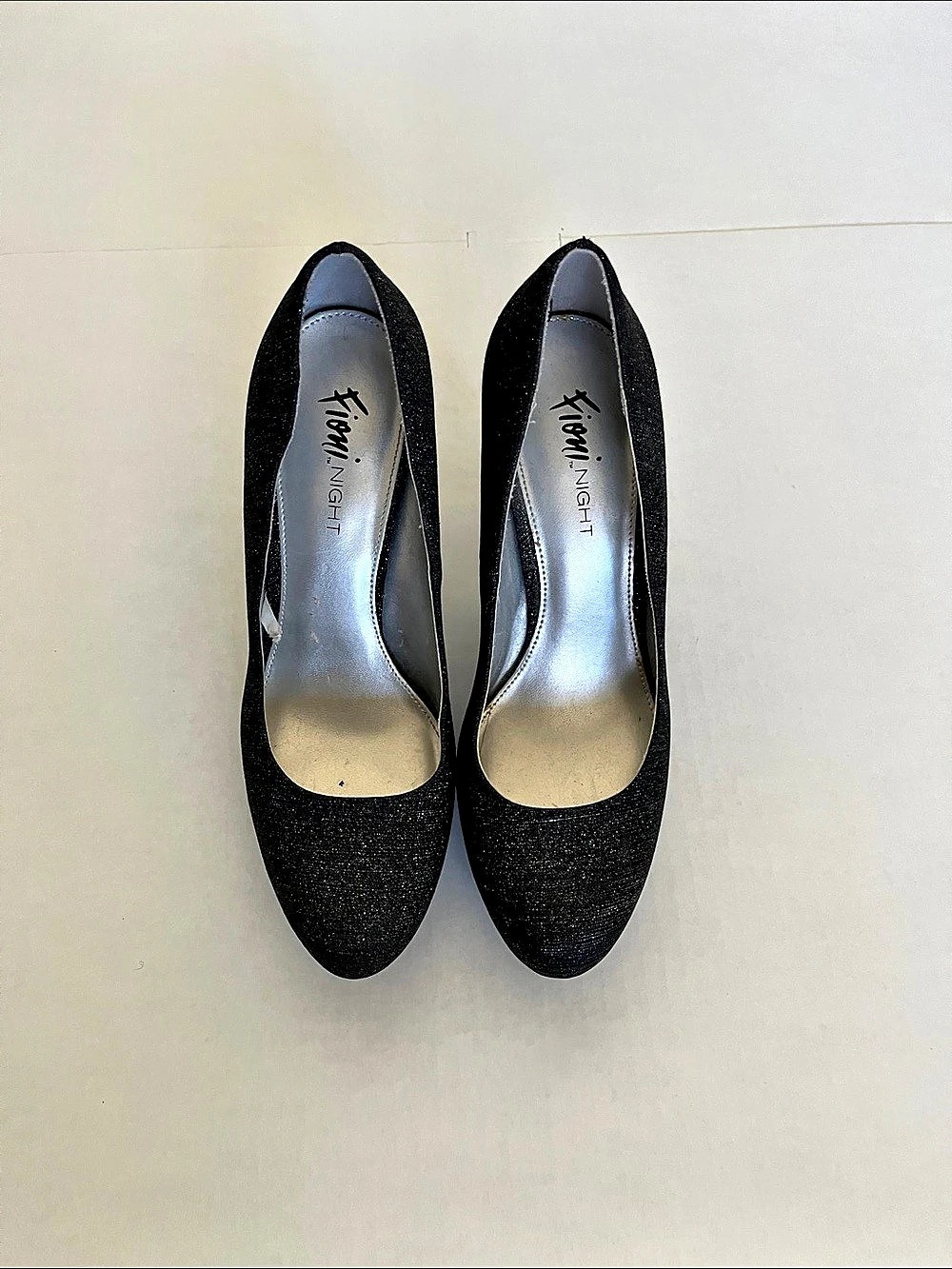 Taryn Rose Black Glitter Heels